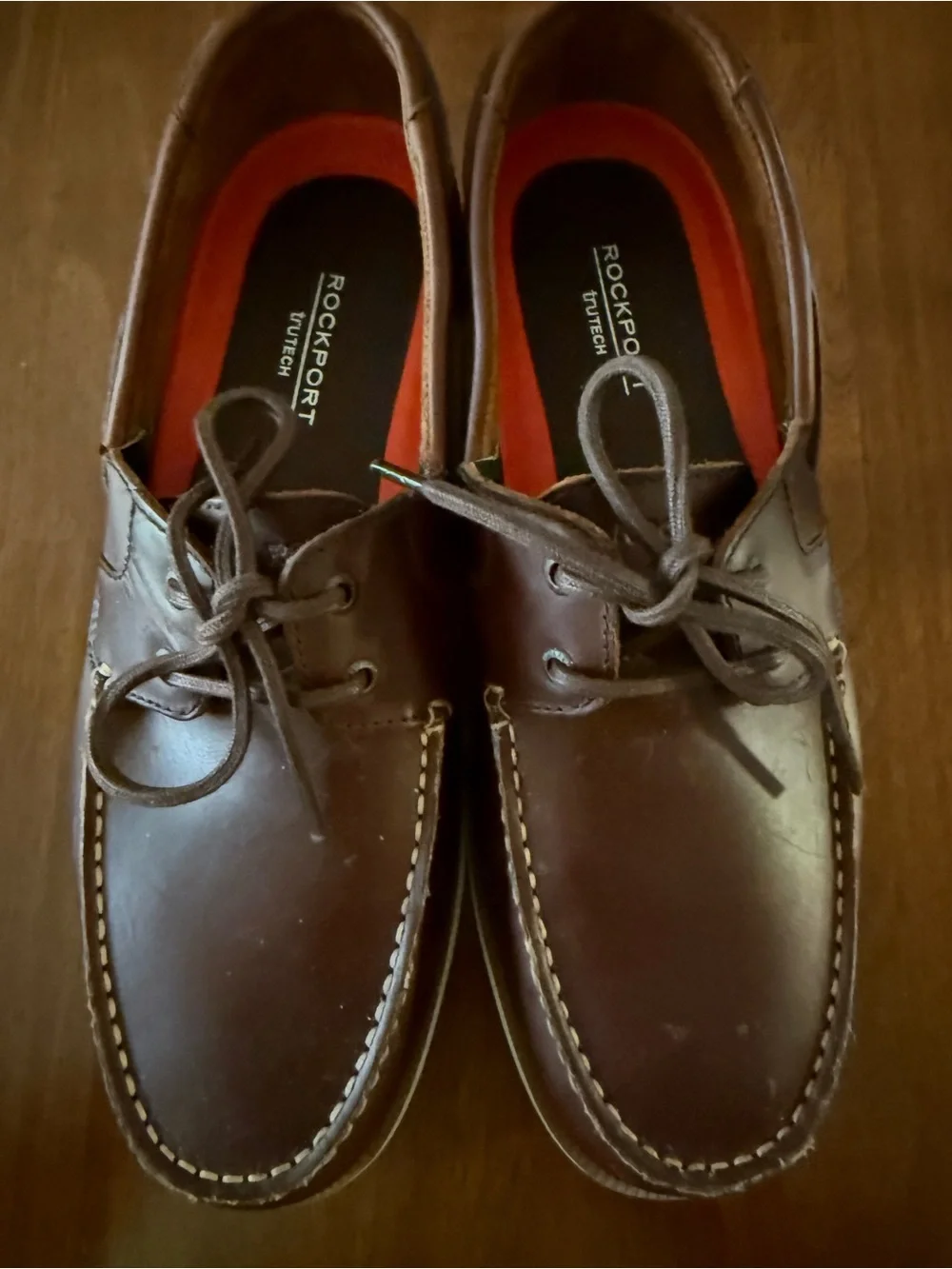 Rockport Men’s Dark Brown Leather Boat Shoes